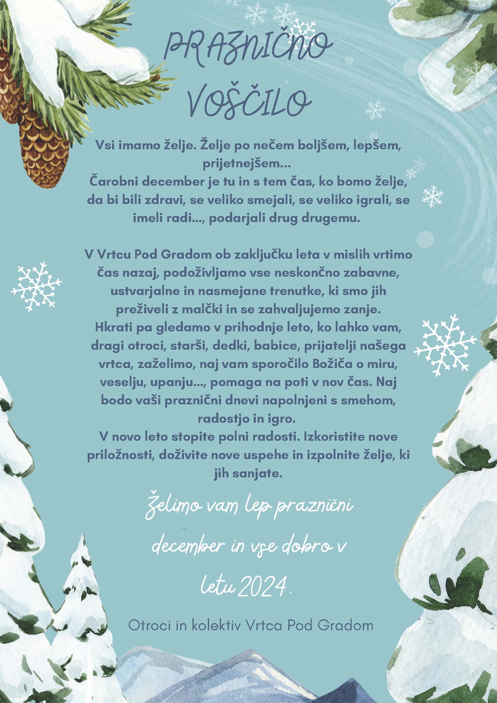 Blue White Minimalist Winter Festival Flyer